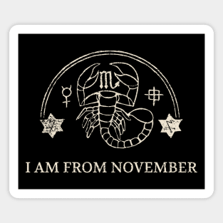 Born in November – Scorpio Zodiac Design Magnet